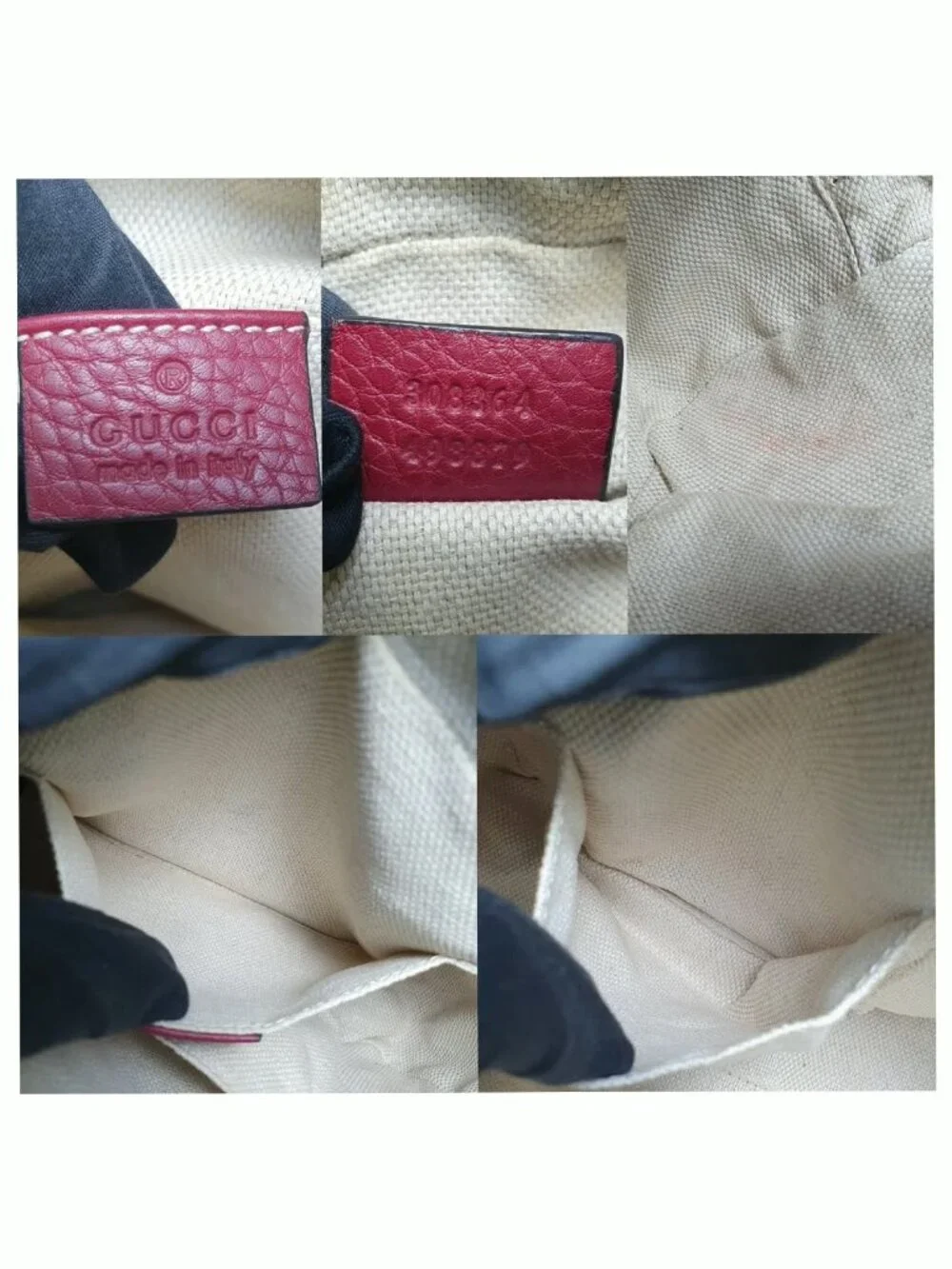 Authentic Gucci Soho Studded Red Leather Disco Crossbody Bag GG Logo - Picture 12 of 12